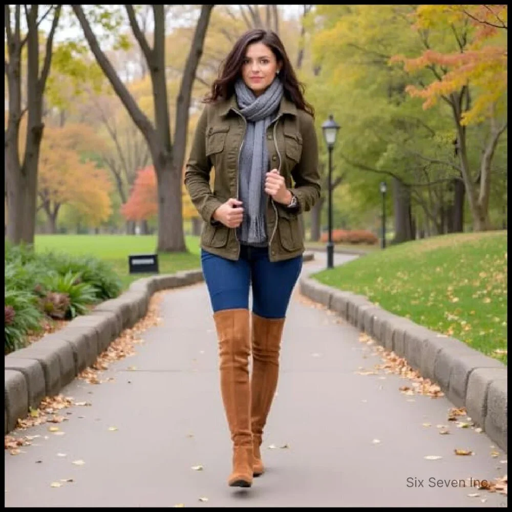 Thigh High Block Heel Boots Pointed Toe Stretch Over The Knee Elegant